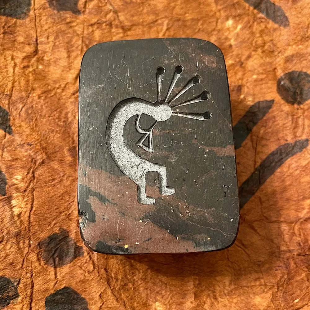 Vintage Tribal Kenyan Authentic Stone Small Storage/Jewelry Box